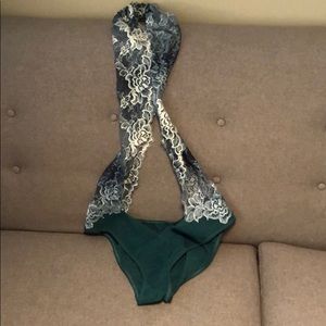 LaPerla sexy lingerie, lace green and light green